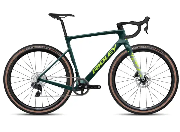 Ridley Astr Rival XPLR gravel bicykel Storm Green Metallic/Lime Green