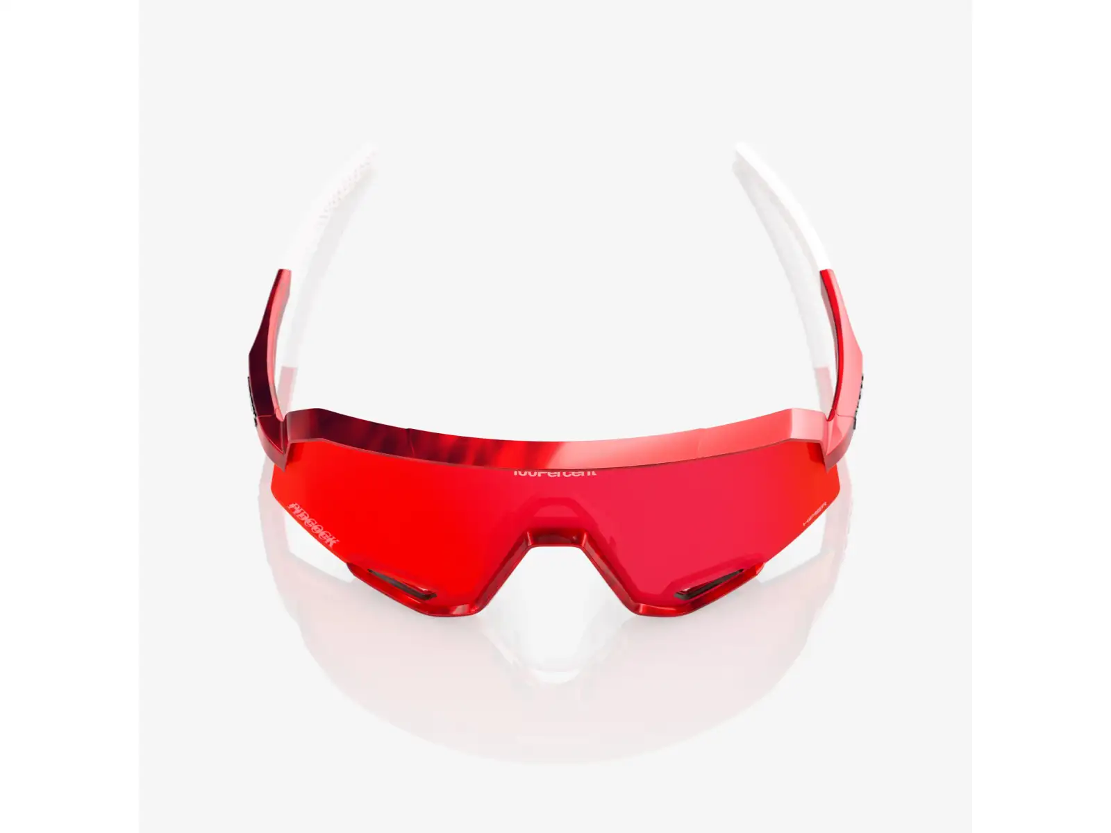 100% Slendale Pidcock Le cyklistické okuliare Gloss Red Holographic HiPER Red Mirror Lens