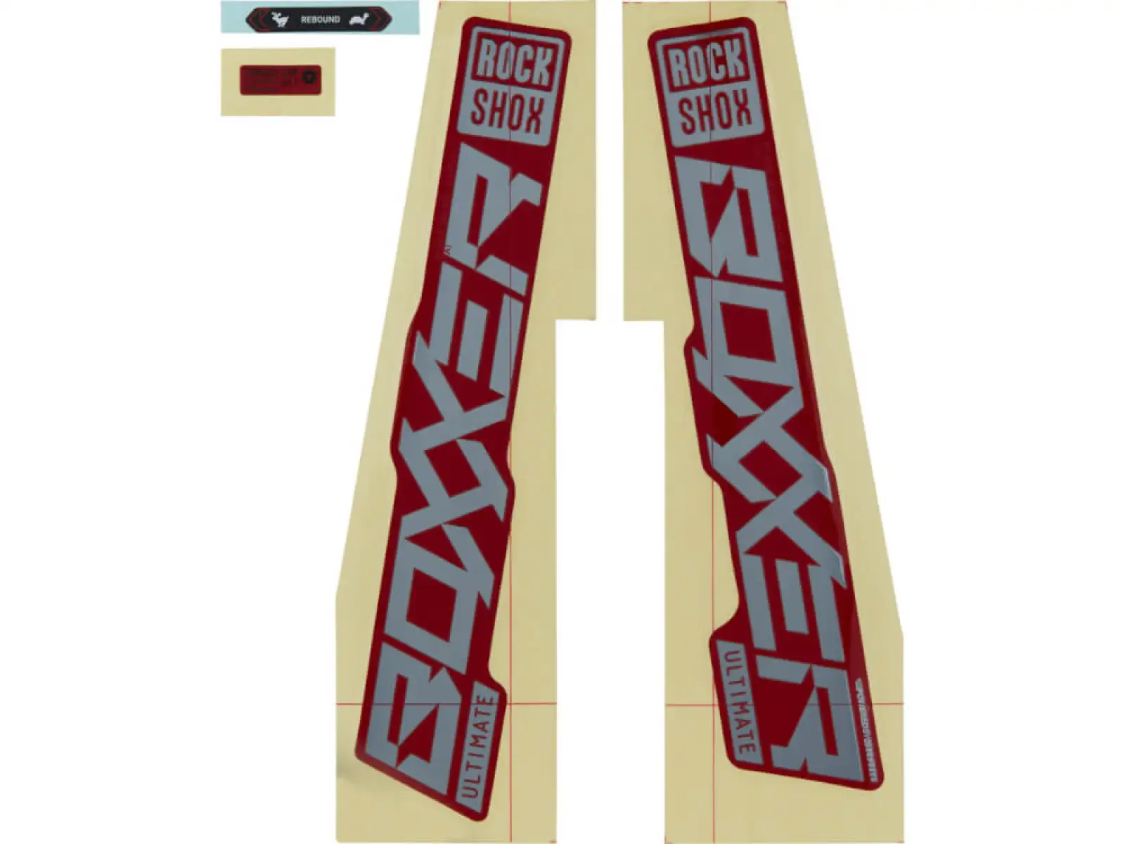 Rock Shox Nálepka Boxxer Ultimate 27,5"/29" červená/lesklá polárna fólia