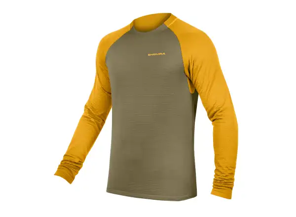 Endura Singletrack Fleece pánsky dres s dlhým rukávom Tweed Green