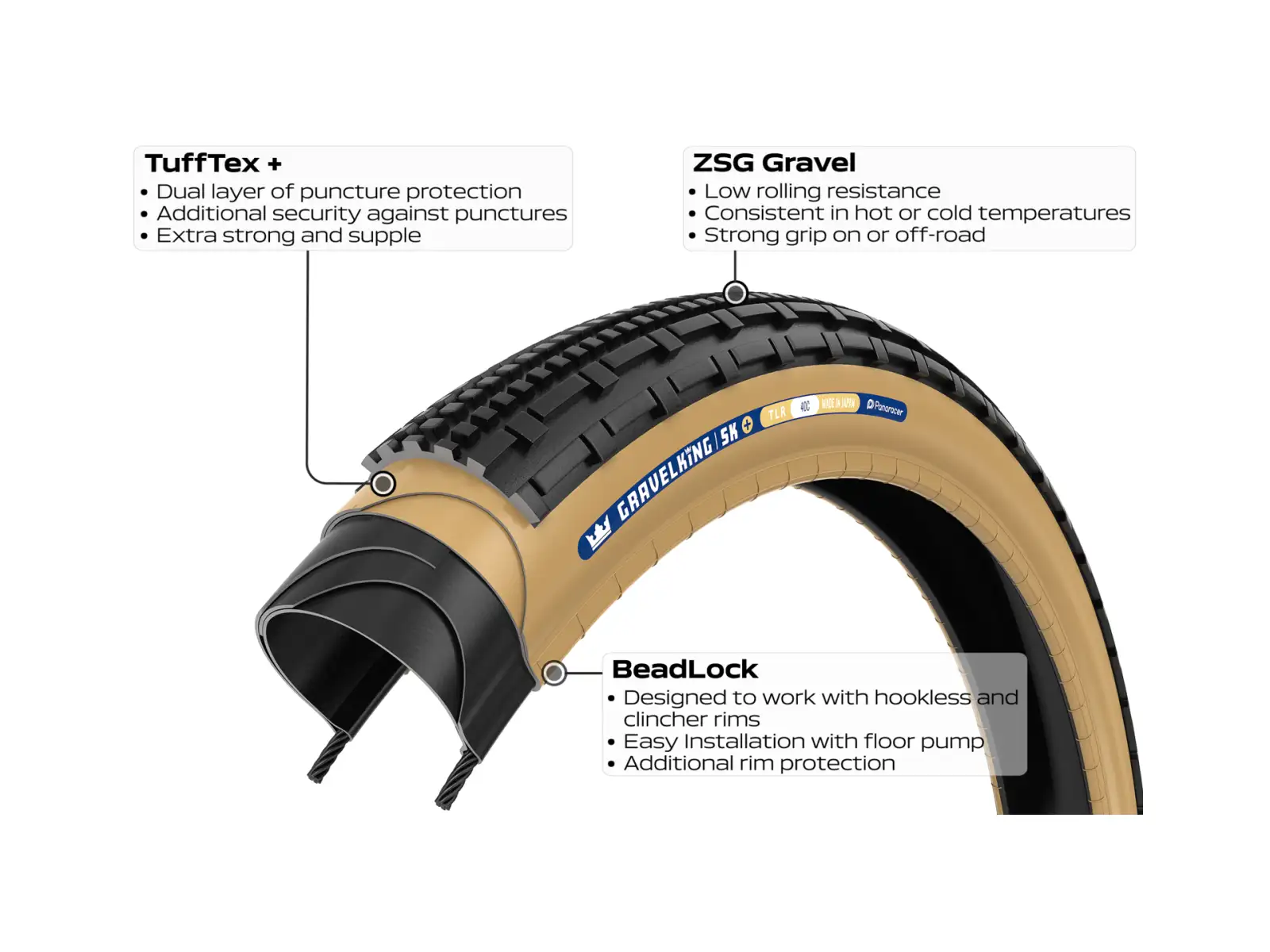 Panaracer GravelKing SK Plus 28" gravel plášť kevlar čierna/čierna