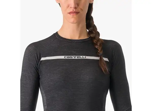 Castelli Merino dámske spodne triko dlhy rukáv čierna