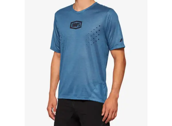 100% Airmatic Mesh Pánske tričko s krátkym rukávom Slate Blue
