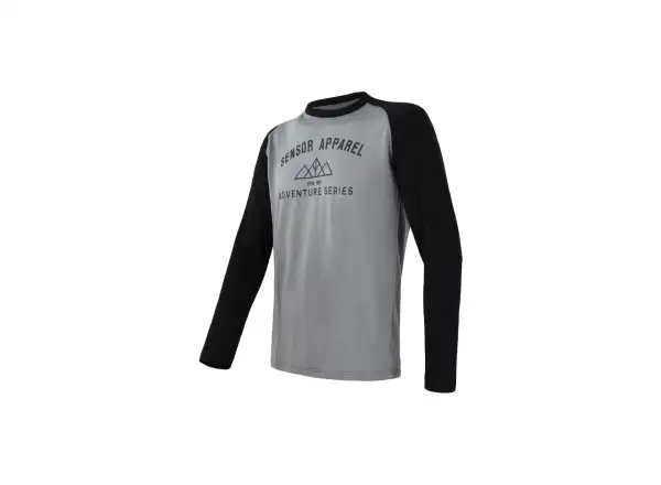 Sensor Merino Active Pt Adventure pánske tričko dlhý rukáv šedá/čierna