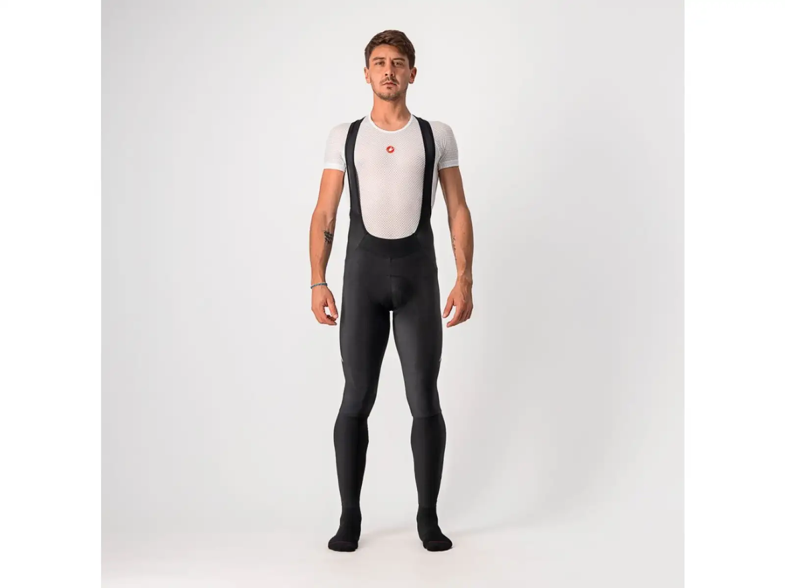 Castelli Velocissimo 5 pánske nohavice s trakmi black/silver reflex