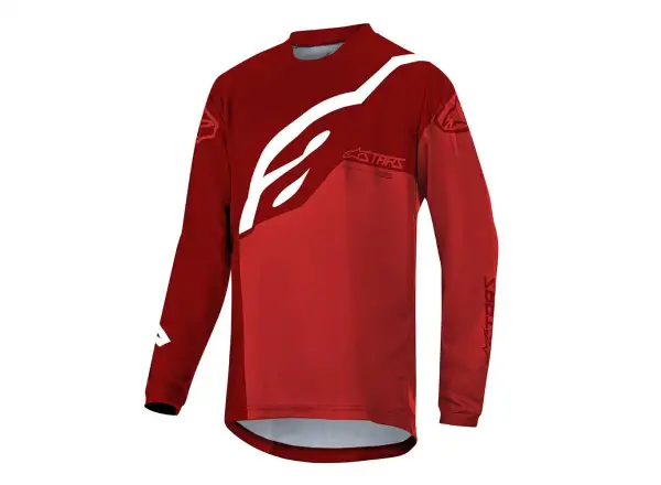 Detský dres s dlhým rukávom Alpinestars Racer Burgundy Bright/Red/White