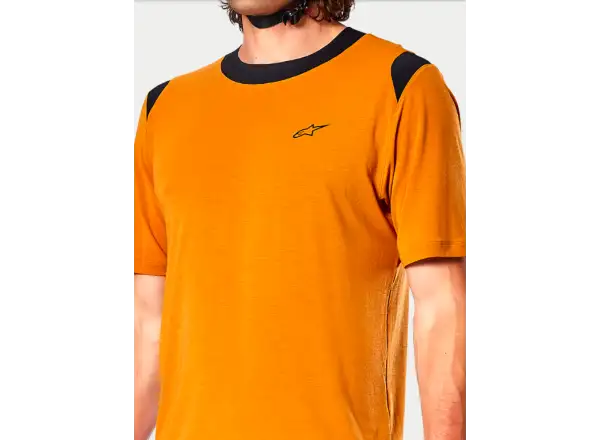 Alpinestars A-Dura Dri Wool pánsky dres s krátkym rukávom Dark Gold