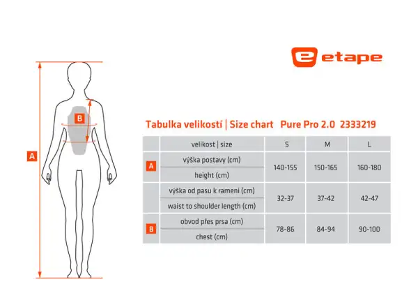 Etape Pure Pro 2.0 dámska vesta s chráničom chrbtice čierna/biela