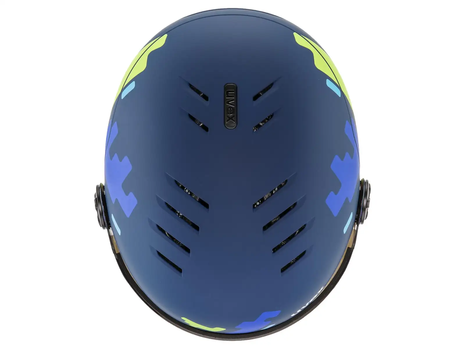 Uvex Rocket Jr Visor lyžiarska helma blue matt