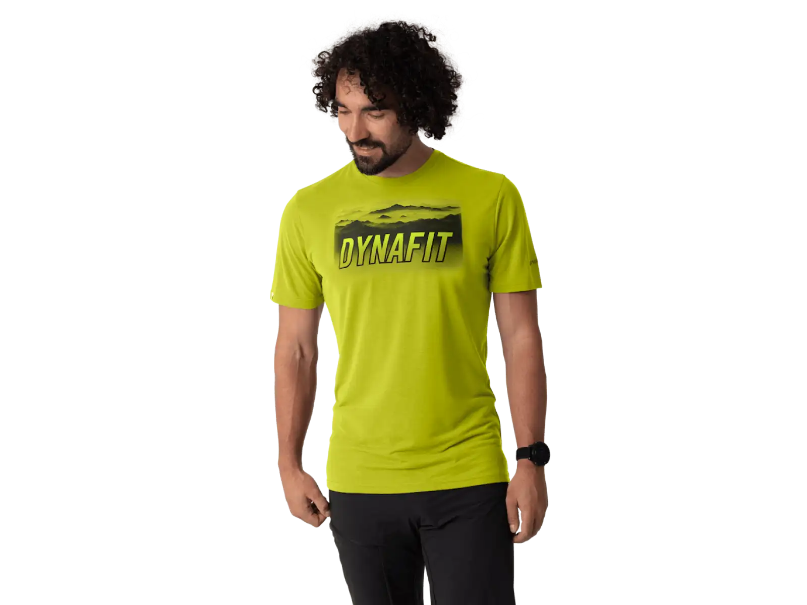 Dynafit Transalper Graphic pánske tričko krátky rukáv Golden Lime
