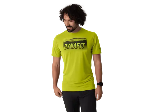 Dynafit Transalper Graphic pánske tričko krátky rukáv Golden Lime
