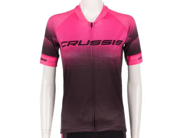 Crussis dámsky cyklistický dres krátky rukáv čierna/ružová