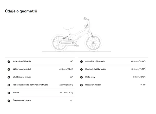 Woom GO 2 Red 14 detský bicykel