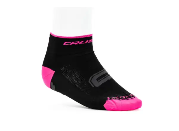 Crussis cyklistické ponožky čierna/ružová