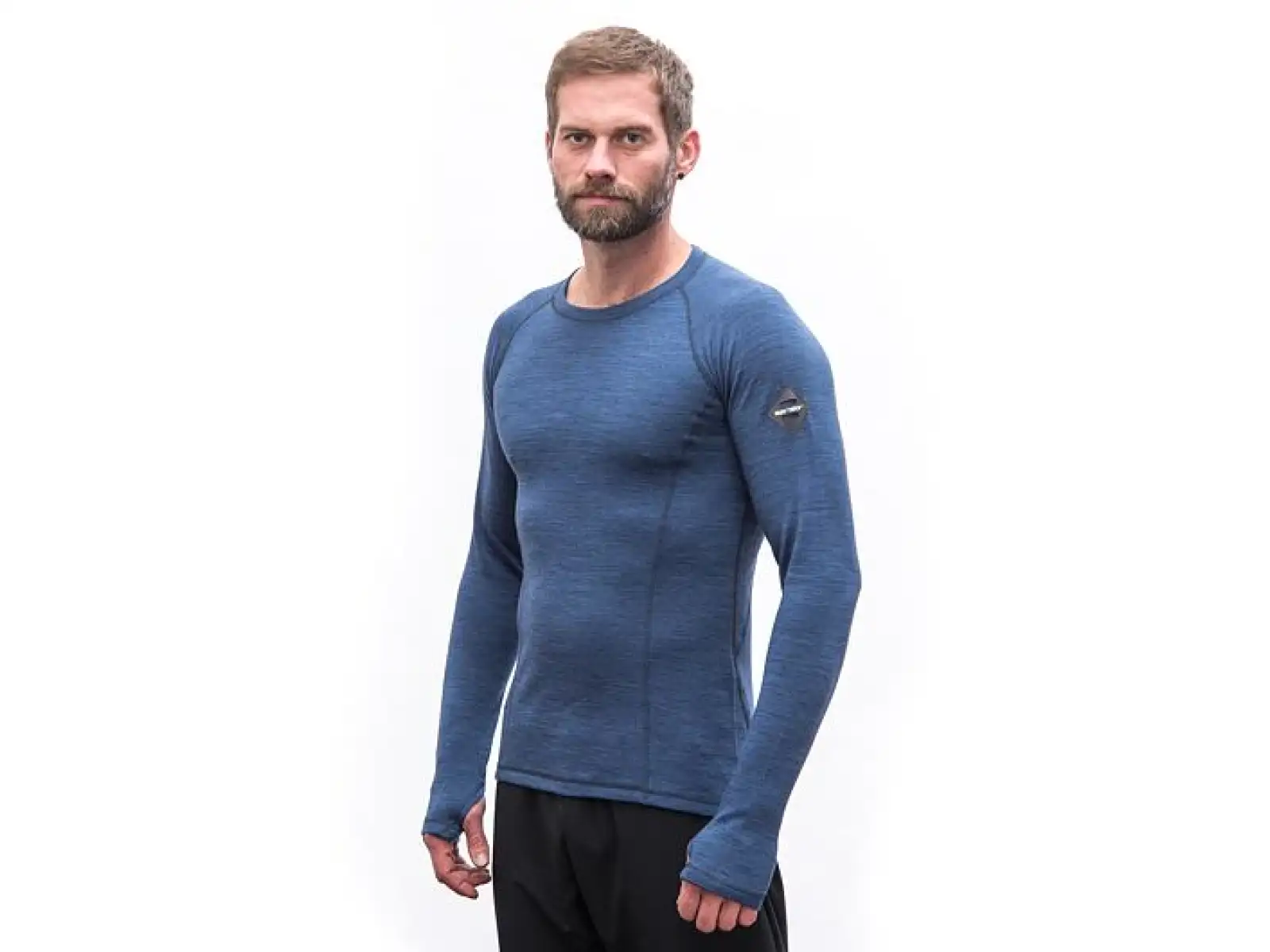 Sensor Merino Bold pánske tričko dlhý rukáv Cool Blue