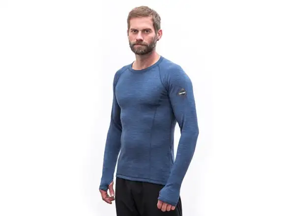 Sensor Merino Bold pánske tričko dlhý rukáv Cool Blue