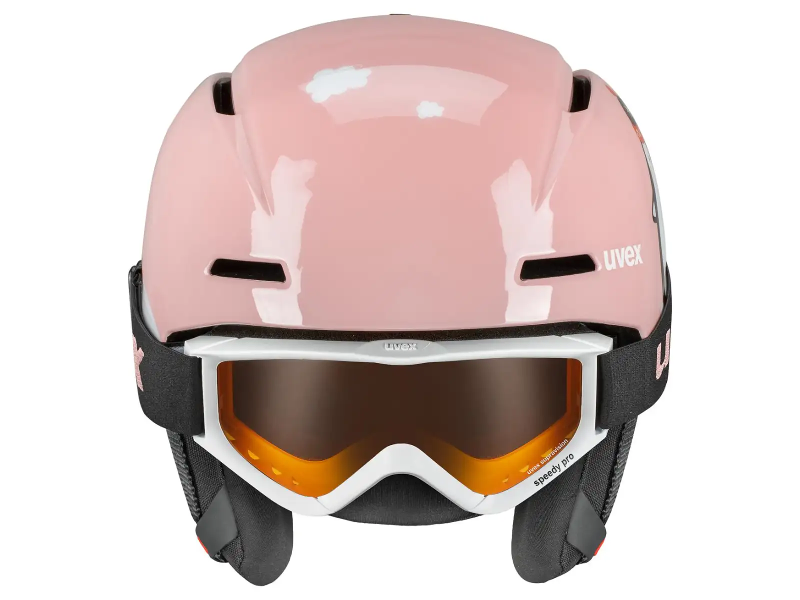 Uvex Viti set lyžiarska prilba a okuliare pink penguin