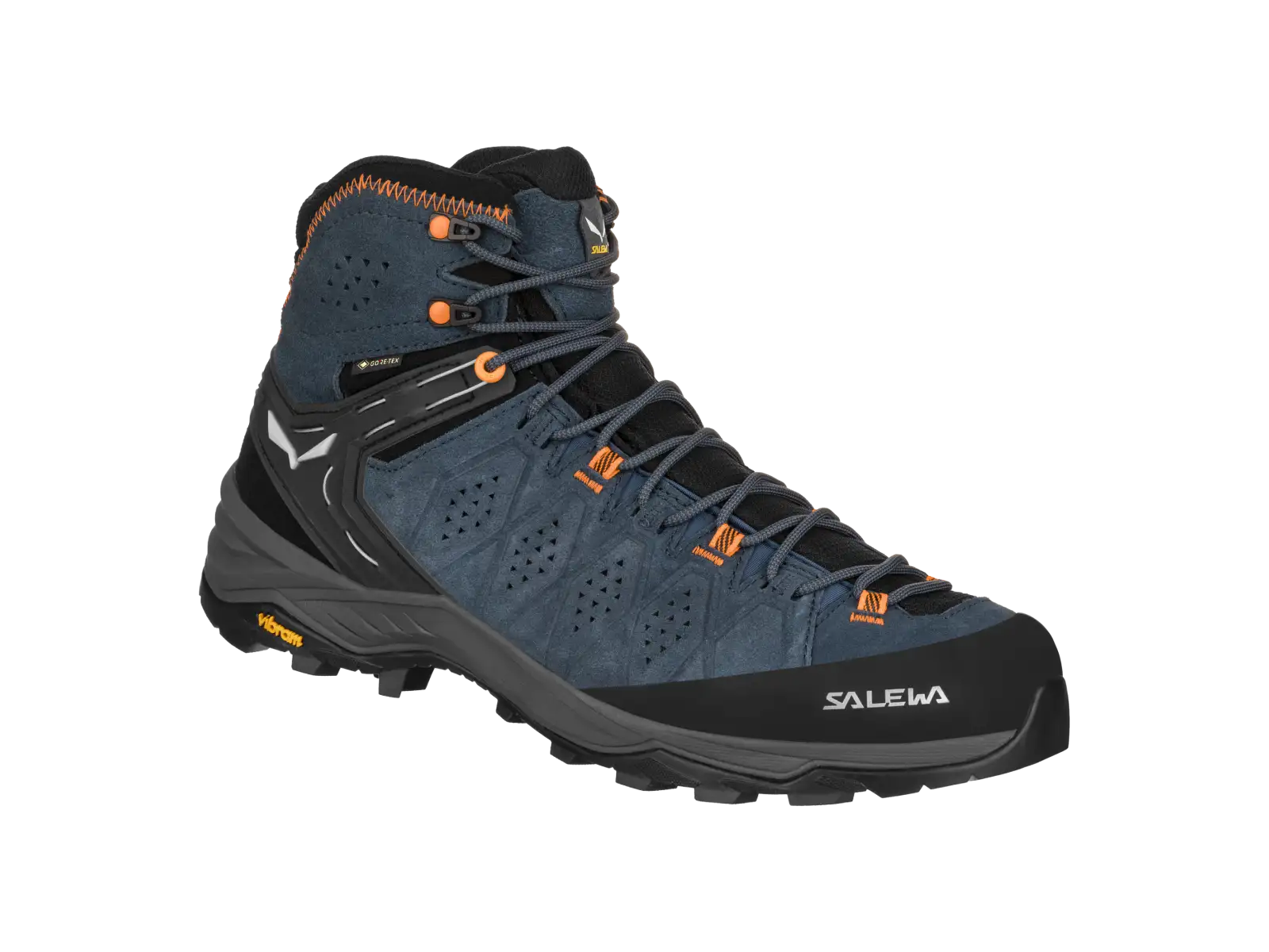 Salewa Alp Trainer 2 Mid Gore-Tex pánske topánky Dark Denim/Fluo Orange