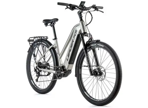 Dámsky elektrický crossový bicykel Leader Fox Bend Lady 2021 silver