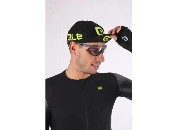 Alé letná cyklistická čiapka čierna/svietivo žltá