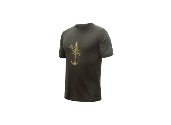 Sensor Merino Air Earth pánske tričko krátky rukáv Olive Green