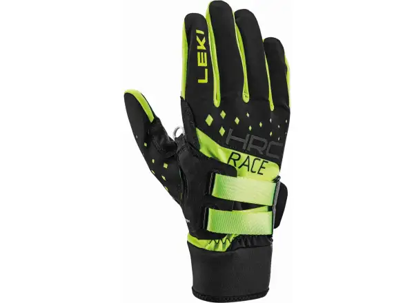 Leki HRC Race Shark bežecké rukavice Black/Neon yellow