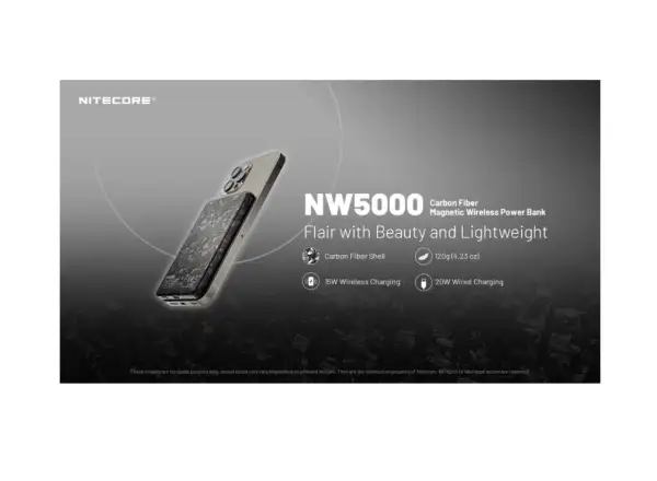 Nitecore NW5000 powerbanka s bezdrôtovým nabíjaním