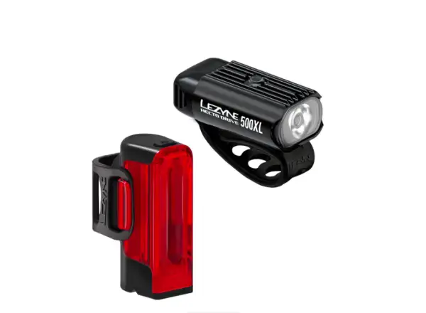 Lezyne Hecto Drive 500XL / Strip Drive 300+ súprava svetiel Black / Black