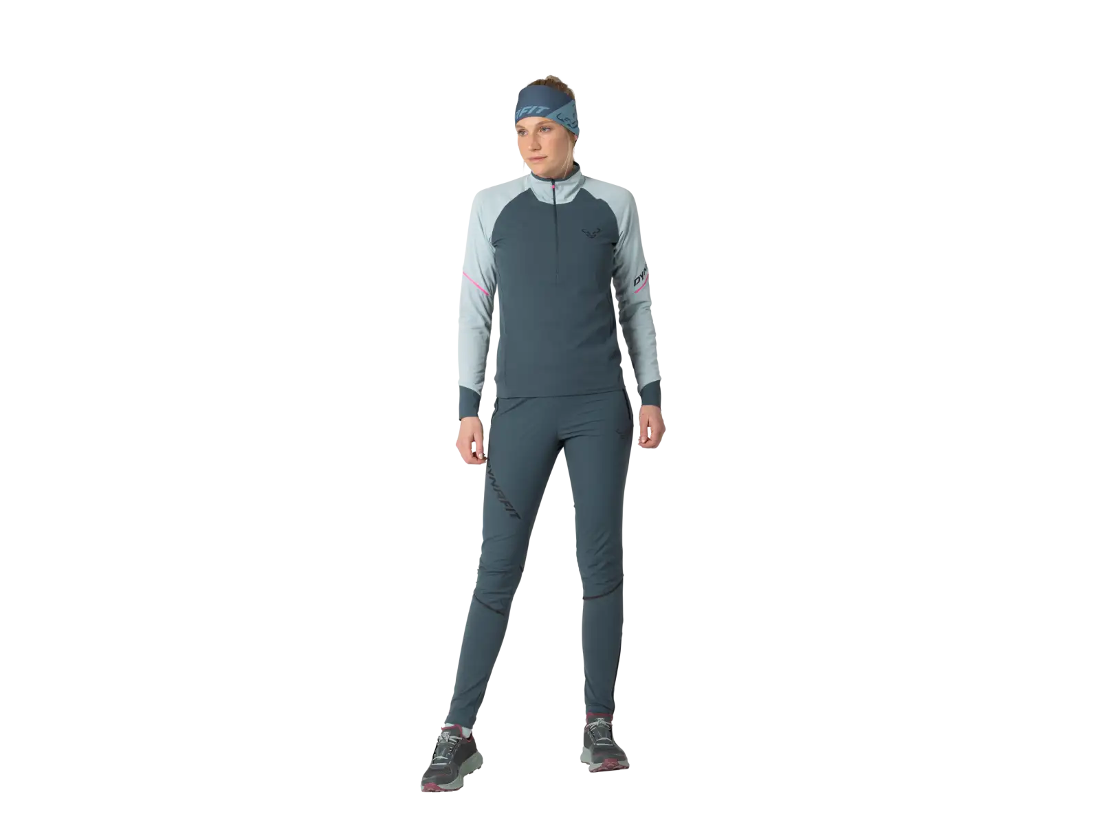 Dynafit Alpine 1/2 Zip dámske tričko dlhý rukáv Cloud Blue