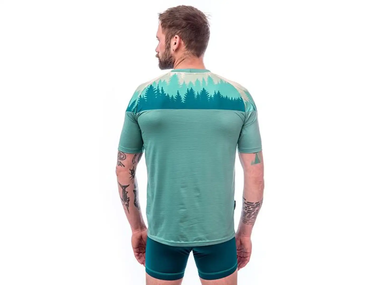 Sensor Coolmax Impress pánske tričko s krátkym rukávom Mint/Trees