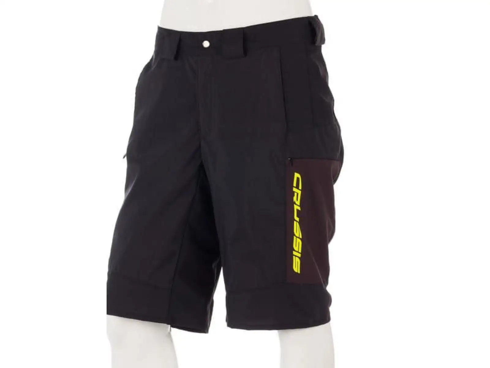 Crussis Freeride pánske voľné šortky black/yellow