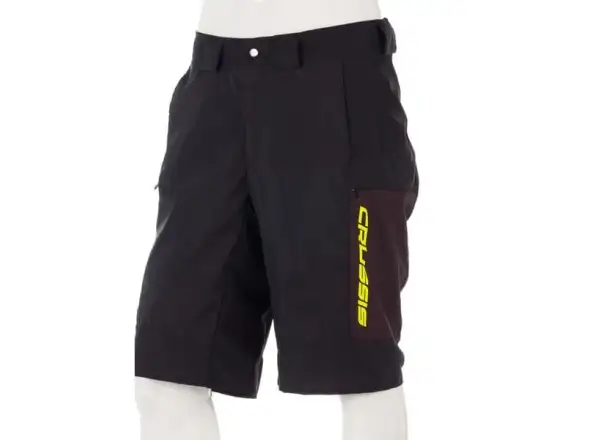 Crussis Freeride pánske voľné šortky black/yellow