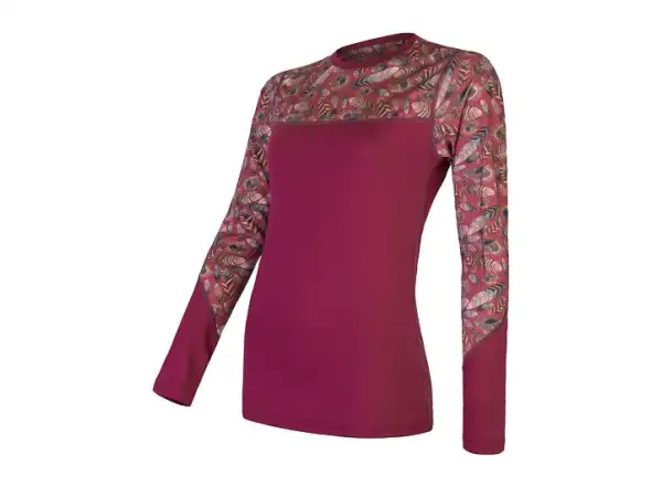 Senzor Merino Impress dámske tričko dlhý rukáv Lilla/Feather