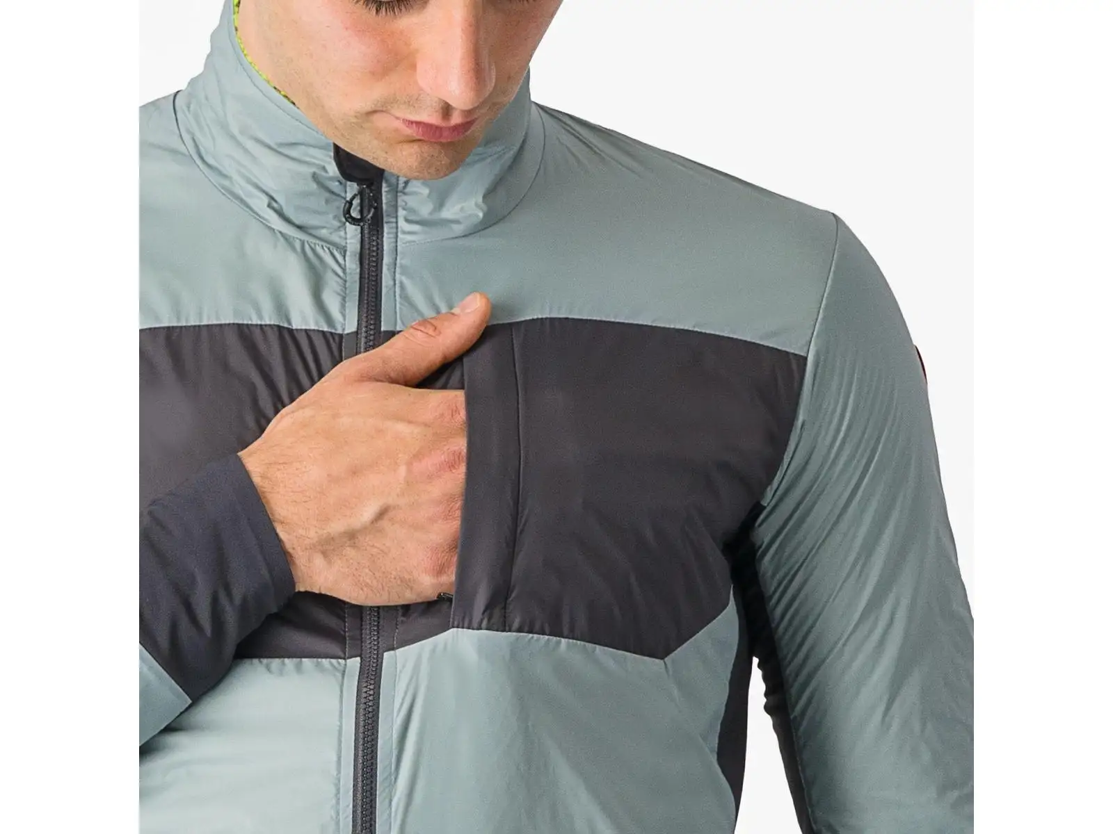 Castelli Unlimited Puffy pánska bunda Defender Green/Dark Grey