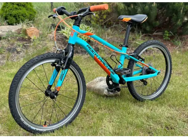 Rock Machine Thunder 20 Gloss Neon Cyan/Black/Orange detský bicykel