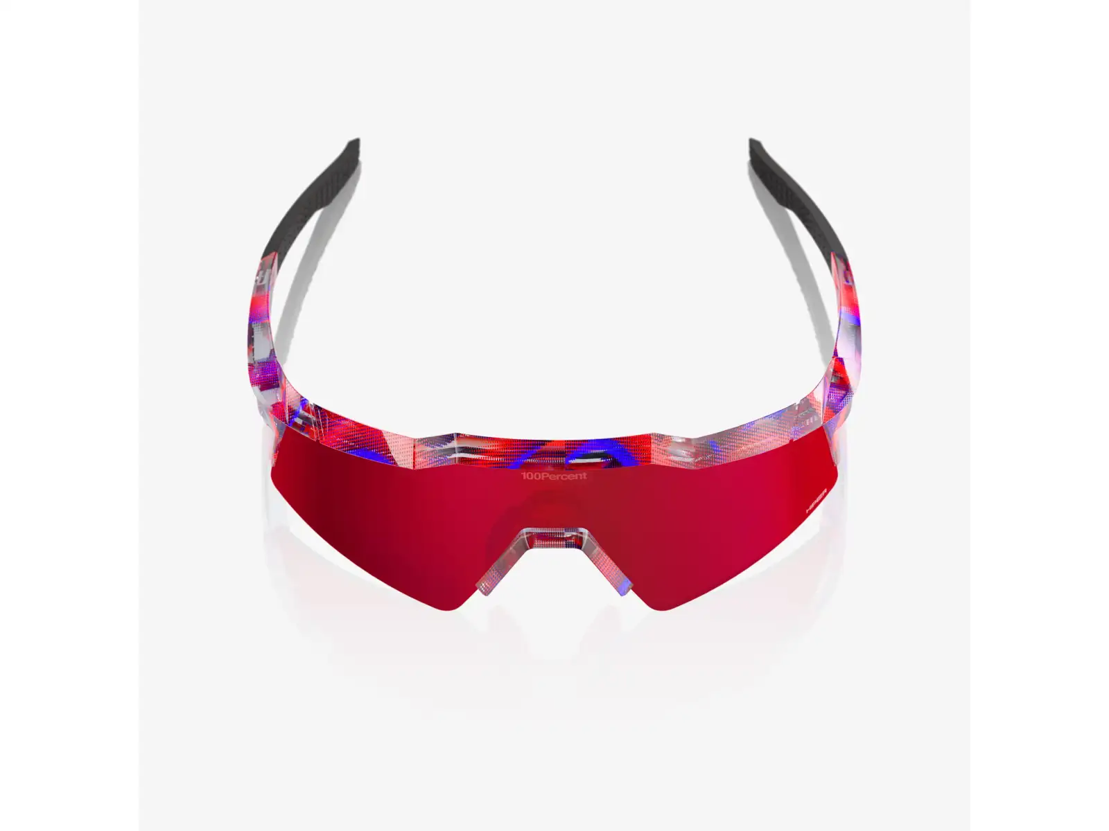 100% Speedcraft SL okuliare FDJ Gloss Translucent Red/Blue/HiPER Fire Red Mirror Lens