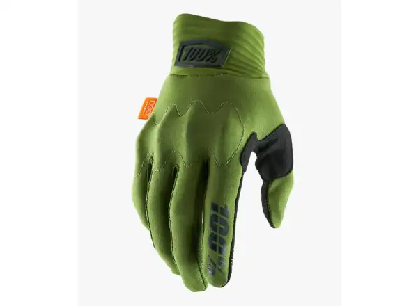 100% Cognito D3O pánske dlhé rukavice Army Green/Black