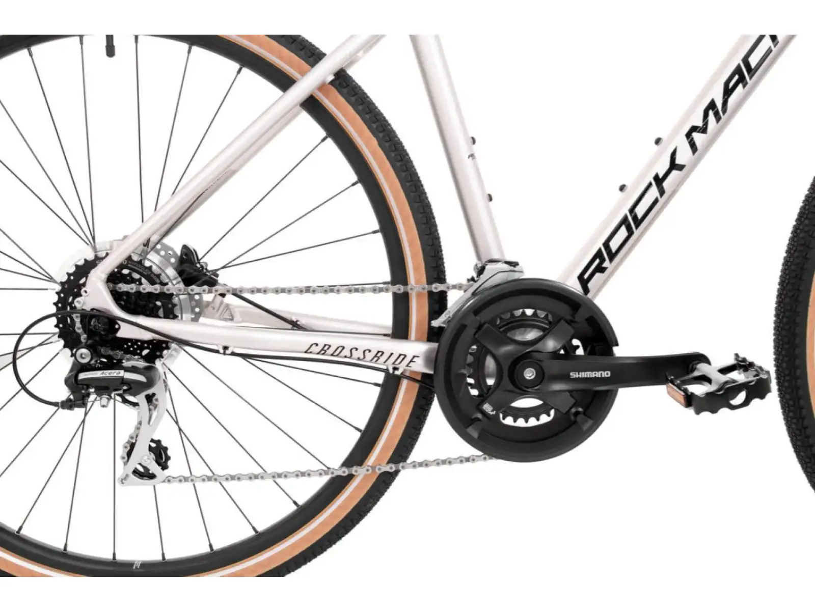 Rock Machine CrossRide 300 gloss silver/black trekingový bicykel