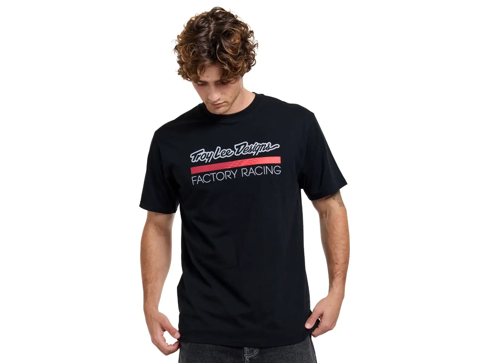 Troy Lee Designs Factory Racing pánske tričko krátky rukáv Black/Red