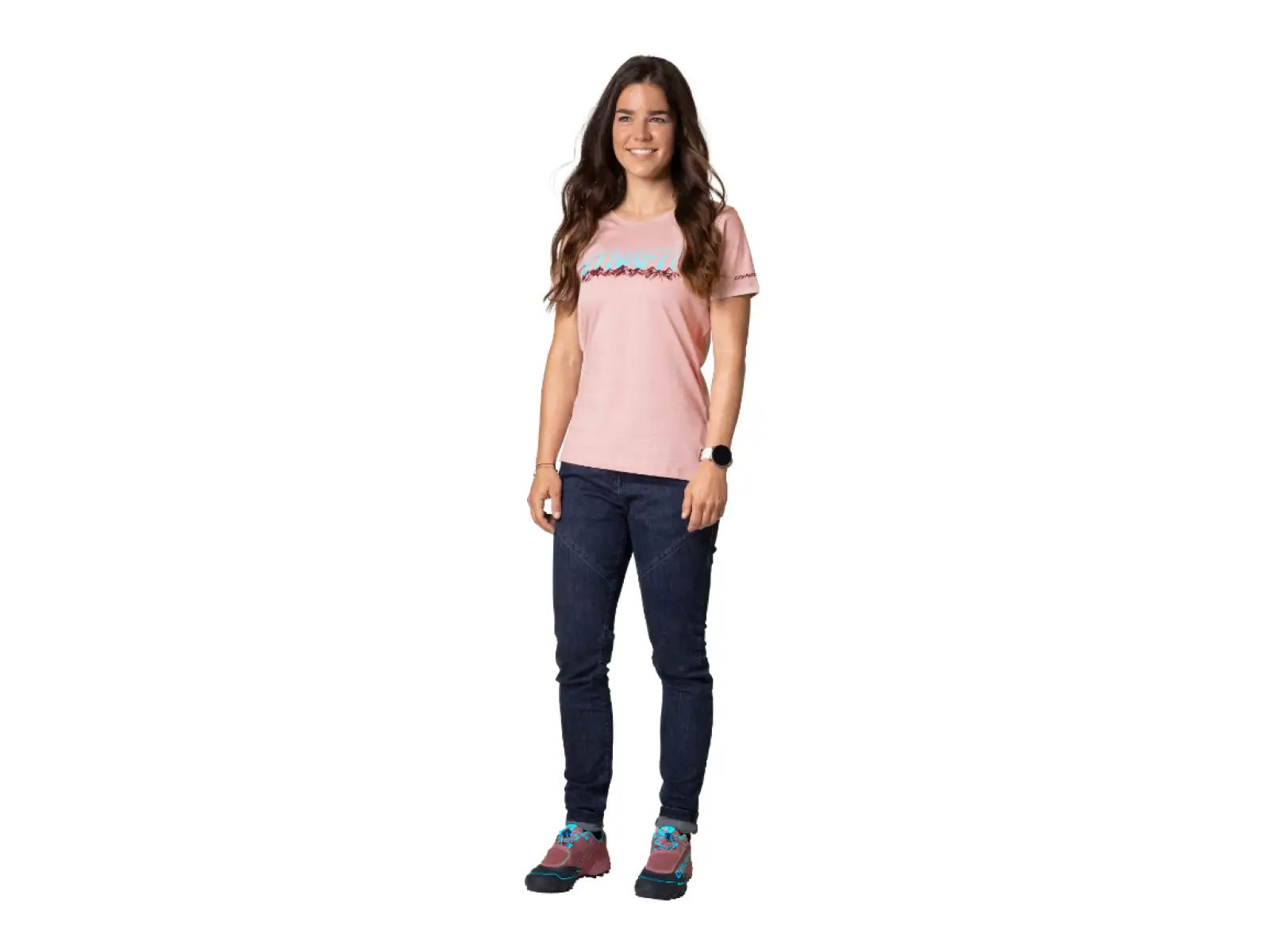 Dynafit Graphic Cotton dámske tričko krátky rukáv Pale Rose/Range