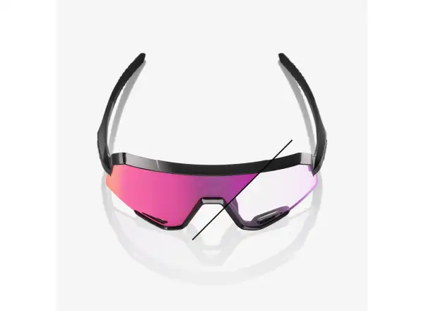 100% Slendale slnečné okuliare Gloss Black/Photochromic Purple Mirror