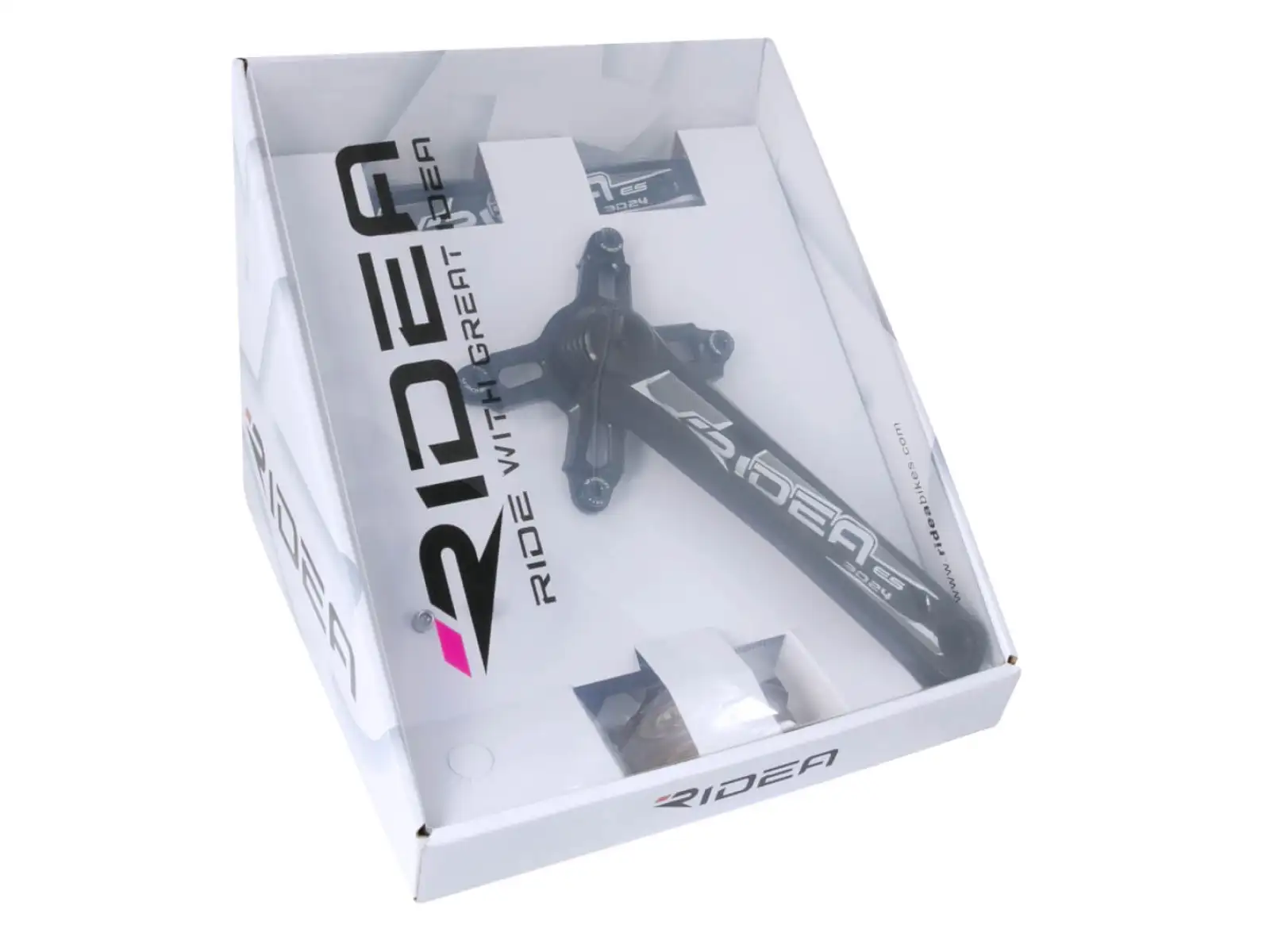 Ridea R491 cestné kľuky AL+titán 175 mm čierna/biela bez prevodníka