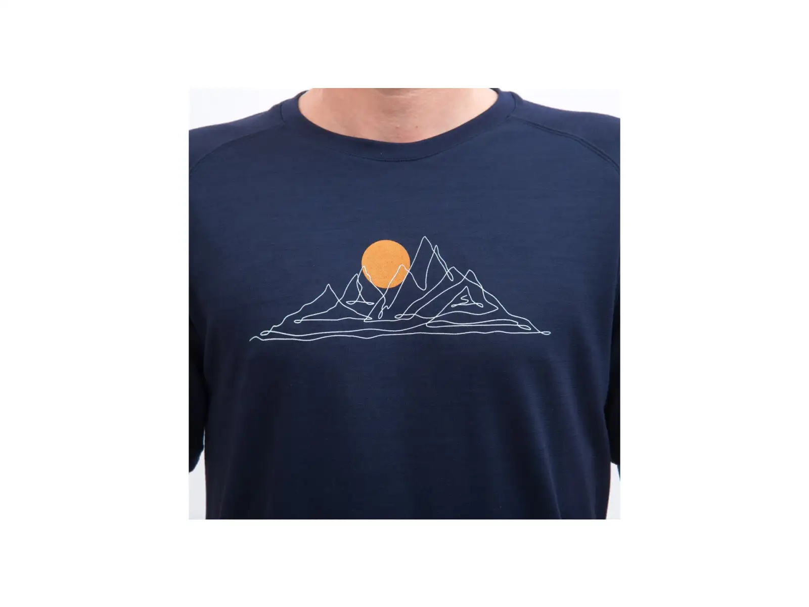 Sensor Merino Blend Moon pánske tričko krátky rukáv Deep Blue