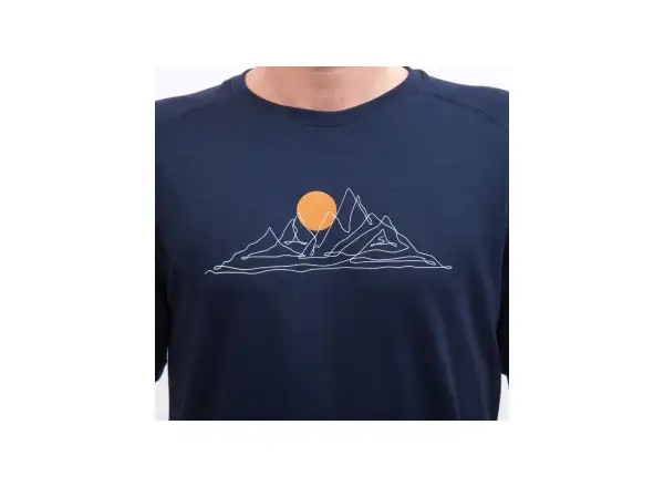 Sensor Merino Blend Moon pánske tričko krátky rukáv Deep Blue