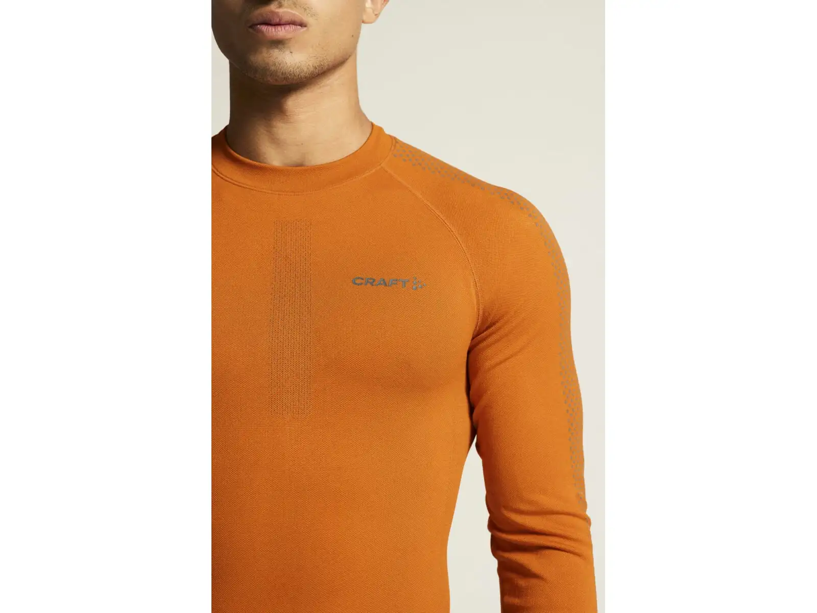 Craft ADV Warm Intensity pánske funkčné tričko dlhý rukáv oranžová