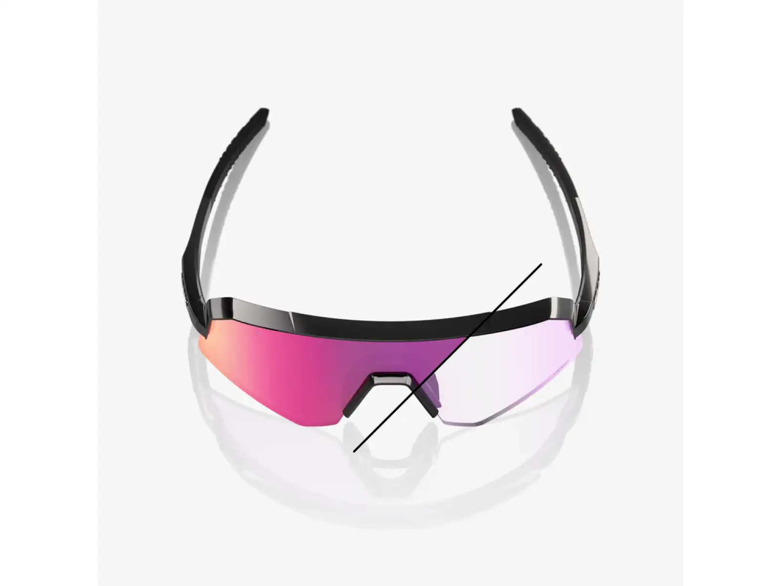 100% Slendale SL slnečné okuliare Gloss Black/Photochromic Purple Mirror