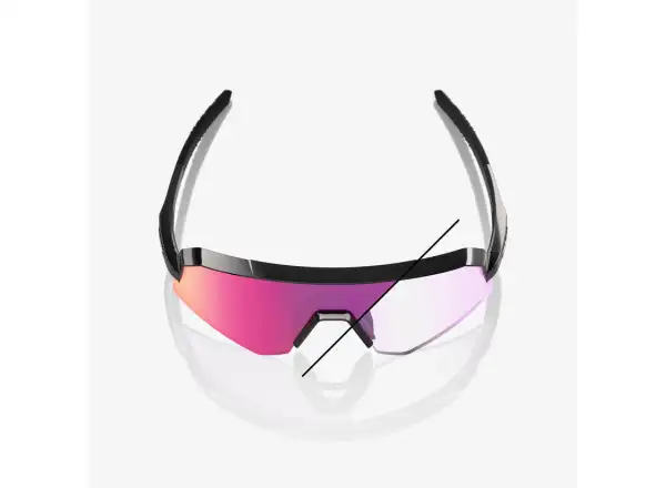 100% Slendale SL slnečné okuliare Gloss Black/Photochromic Purple Mirror