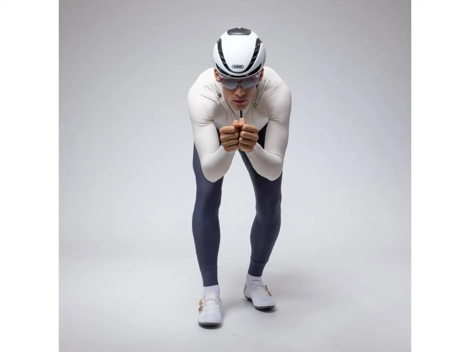 Alé R-EV1 Warm Race pánsky zateplený cyklistický dres Stone