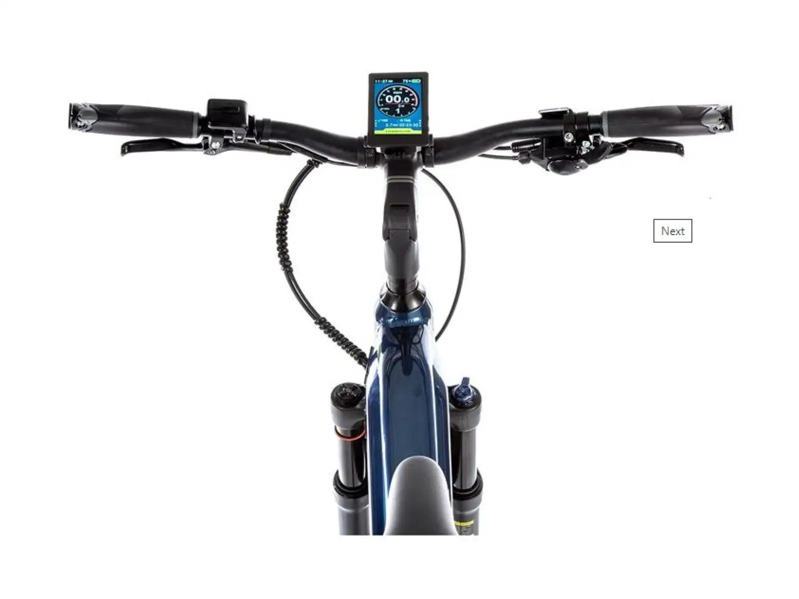 Modrý pánsky elektrický crossový bicykel Leader Fox Bend 2021