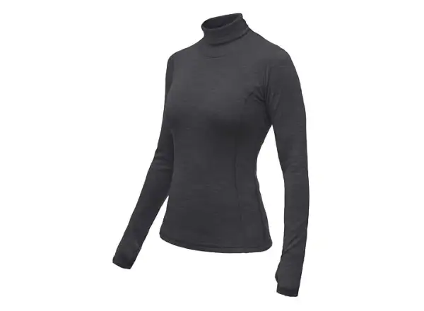 Sensor Merino Bold Roll Neck dámske tričko dlhý rukáv Anthracite Gray